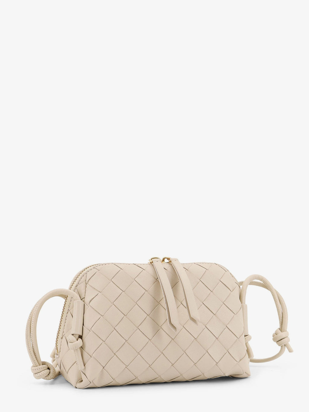 Bottega Veneta Women Concert Pouch Leather Crossbody Bag With Intrecciato Motif