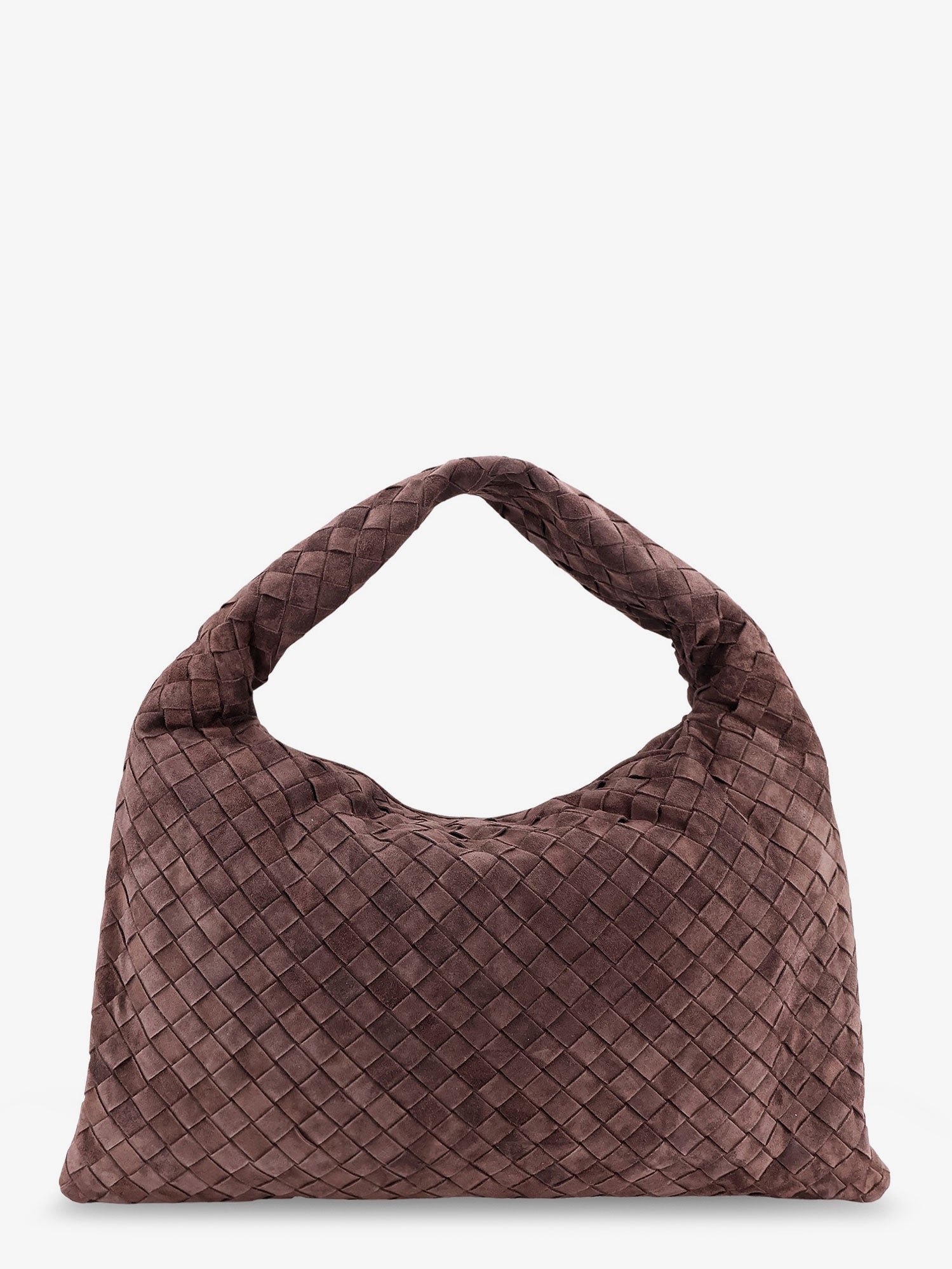 Bottega Veneta Women Hop Leather Shoulder Bag With Intrecciato Effect
