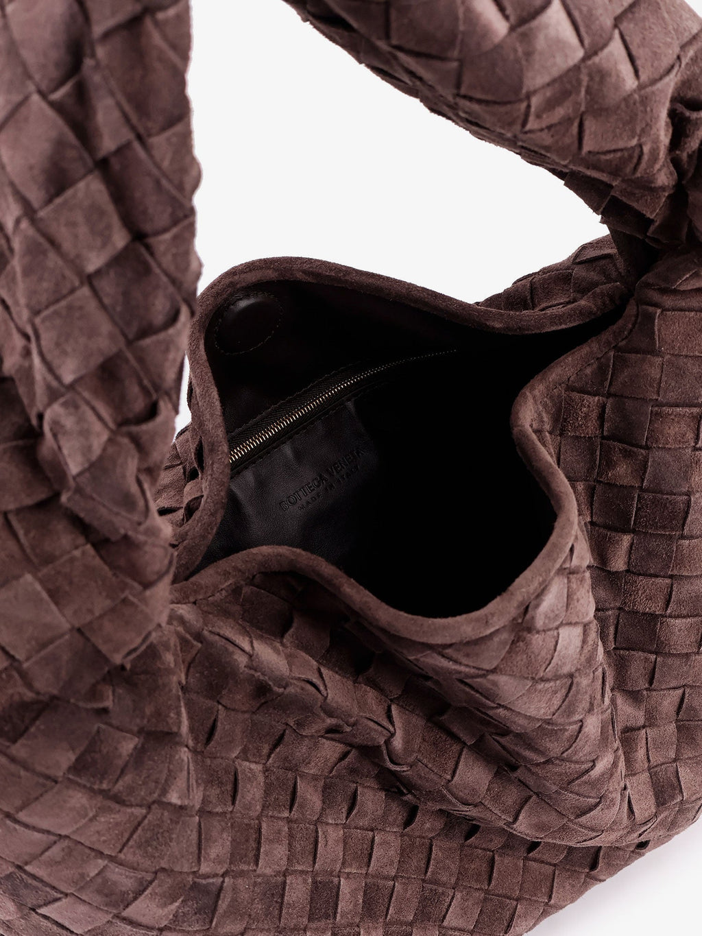 Bottega Veneta Women Hop Leather Shoulder Bag With Intrecciato Effect