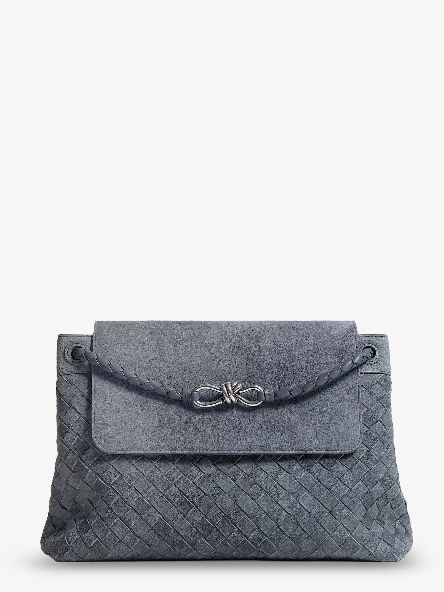 Bottega Veneta Men Andiamo Messenger Suede Shoulder Bag With Intrecciato Motif