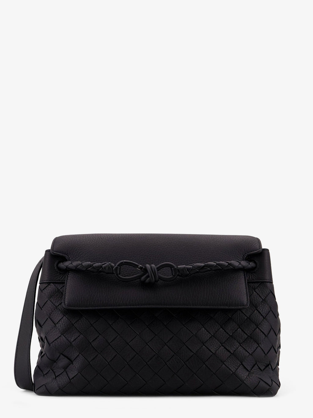 Bottega Veneta Men Andiamo Leather Shoulder Bag With Intrecciato Pattern