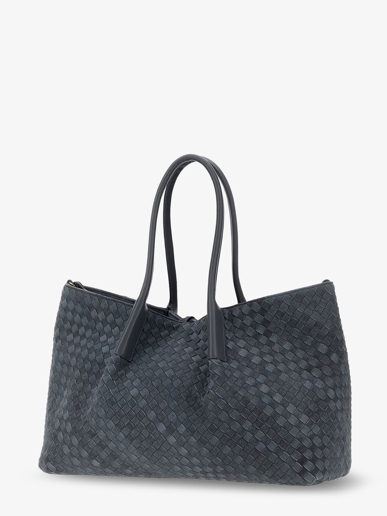 Bottega Veneta Women Pinacoteca Suede Handbag With Intrecciato Motif