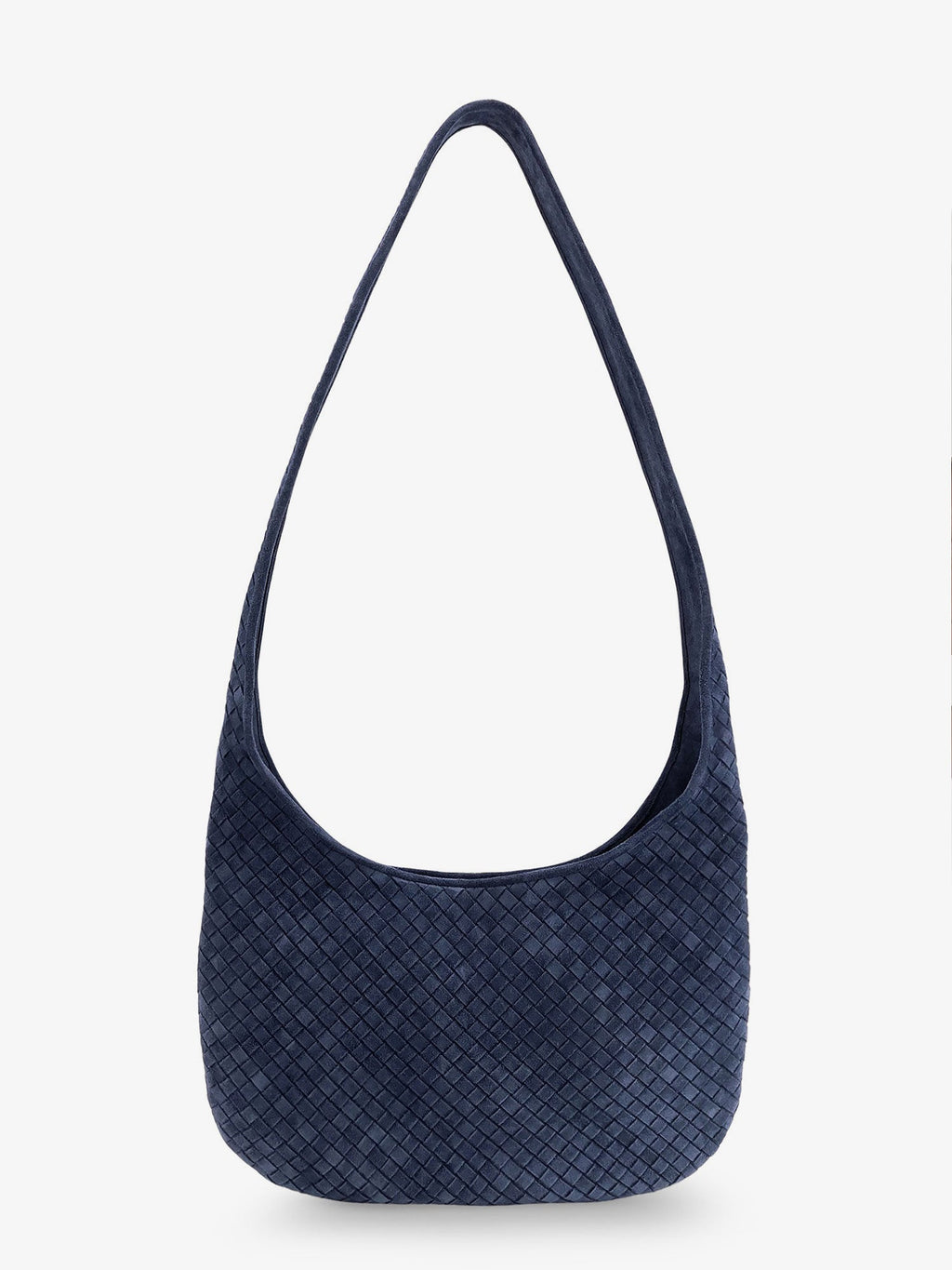 Bottega Veneta Men Veneto Suede Crossbody Bag With Intrecciato Motif