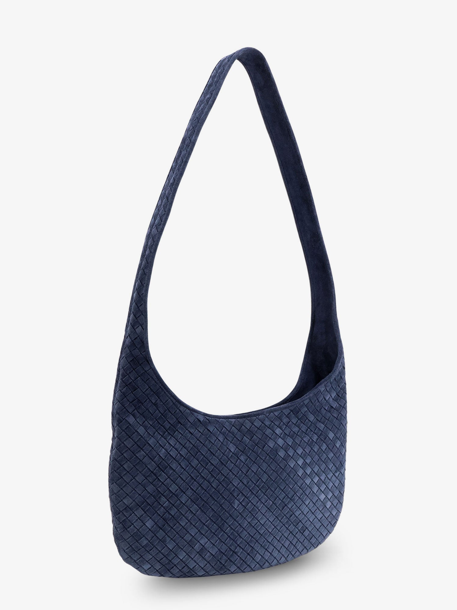 Bottega Veneta Men Veneto Suede Crossbody Bag With Intrecciato Motif