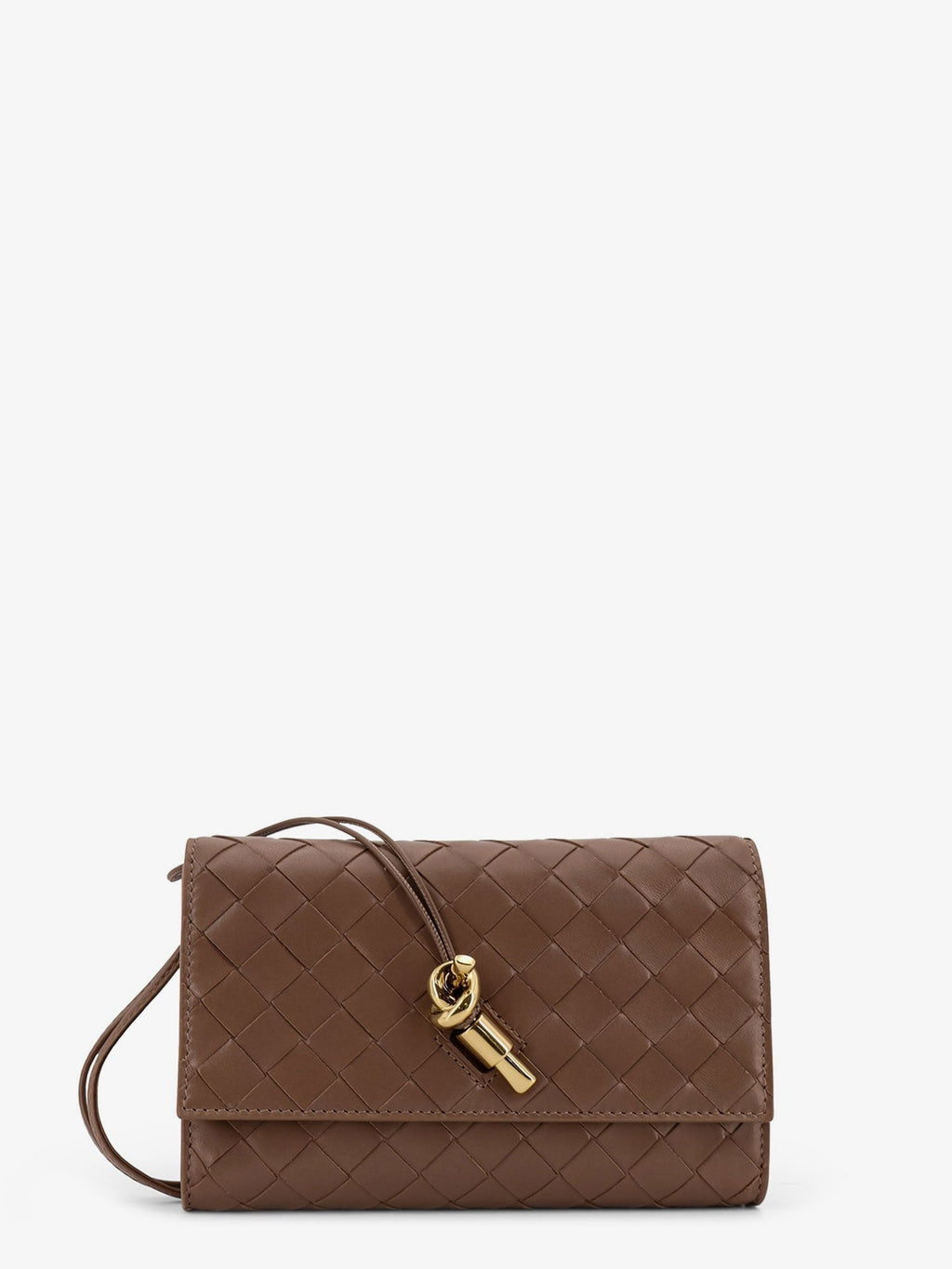 Bottega Veneta Women Andiamo Leather Shoulder Bag With Intrecciato Motif