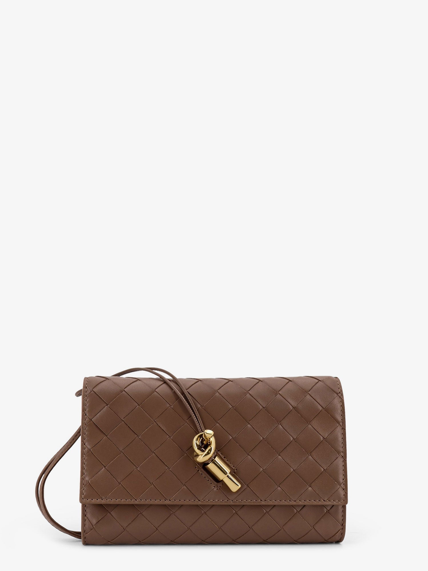 Bottega Veneta Women Andiamo Leather Shoulder Bag With Intrecciato Motif