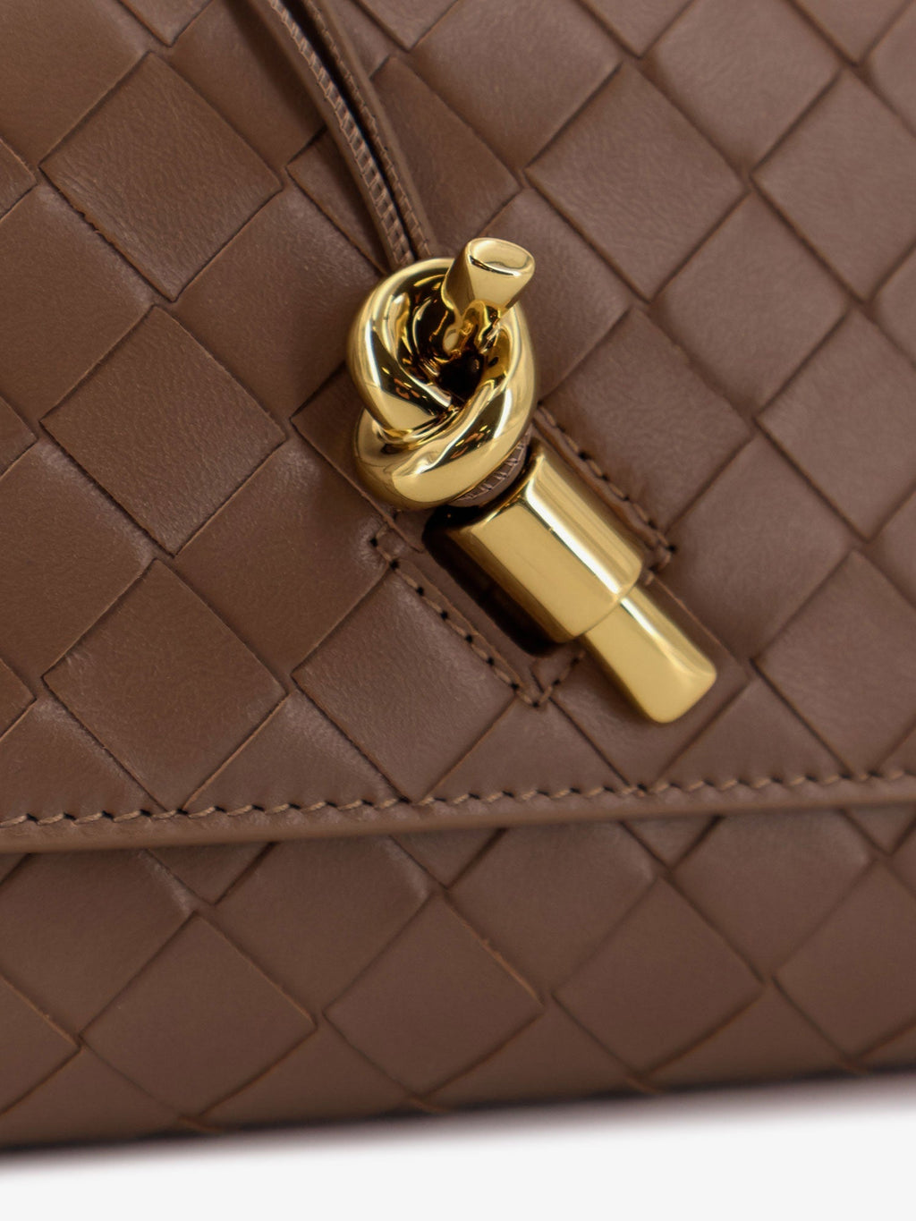 Bottega Veneta Women Andiamo Leather Shoulder Bag With Intrecciato Motif