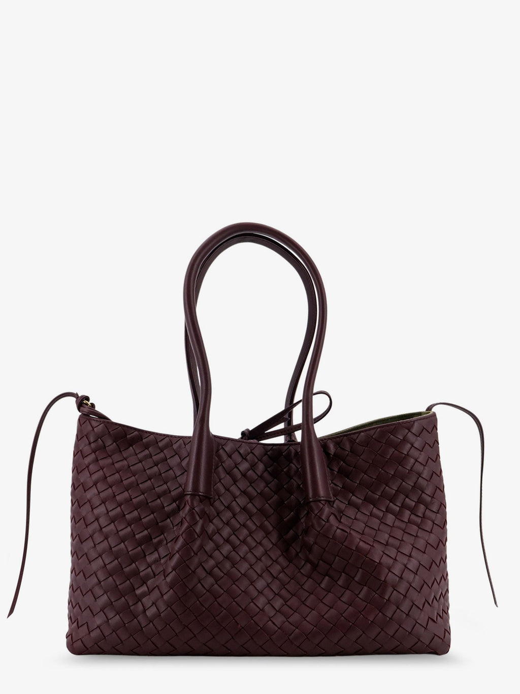 Bottega Veneta Women Pinacoteca Leather Handbag With Intrecciato Motif