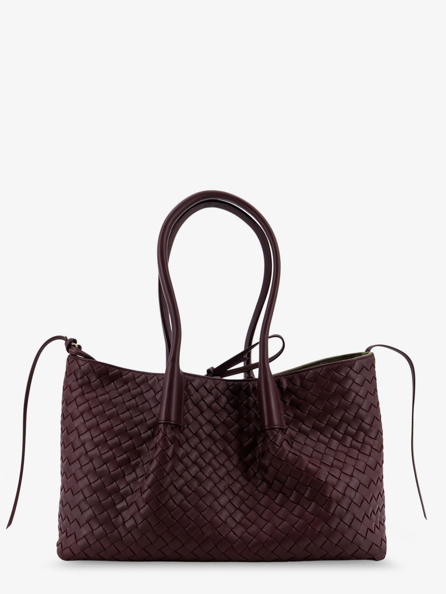 Bottega Veneta Women Pinacoteca Leather Handbag With Intrecciato Motif