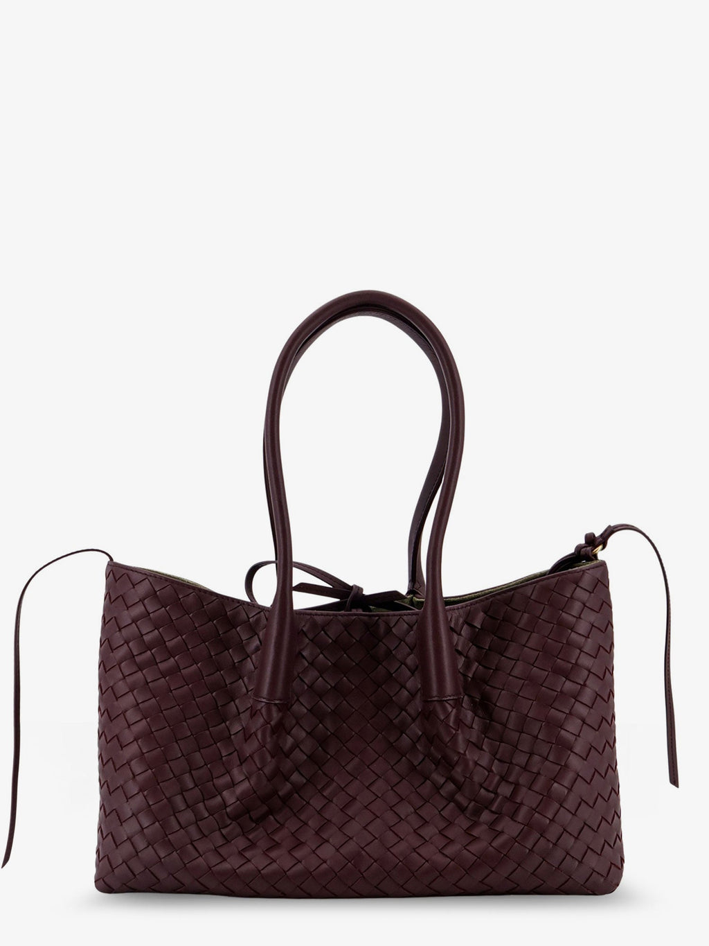 Bottega Veneta Women Pinacoteca Leather Handbag With Intrecciato Motif