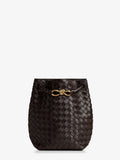 Bottega Veneta Women Andiamo Bucket Leather Crossbody Bag With Intrecciato Pattern