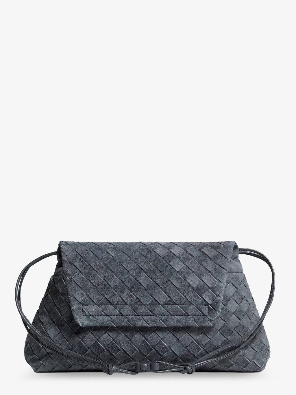 Bottega Veneta Women Giorno Suede Shoulder Bag With Intrecciato Motif