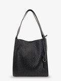 Bottega Veneta Men Corriere Leather Shoulder Bag With Intrecciato Pattern