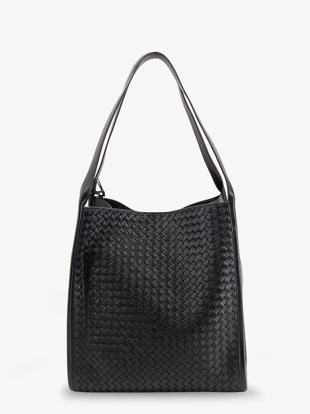 Bottega Veneta Men Corriere Leather Shoulder Bag With Intrecciato Pattern