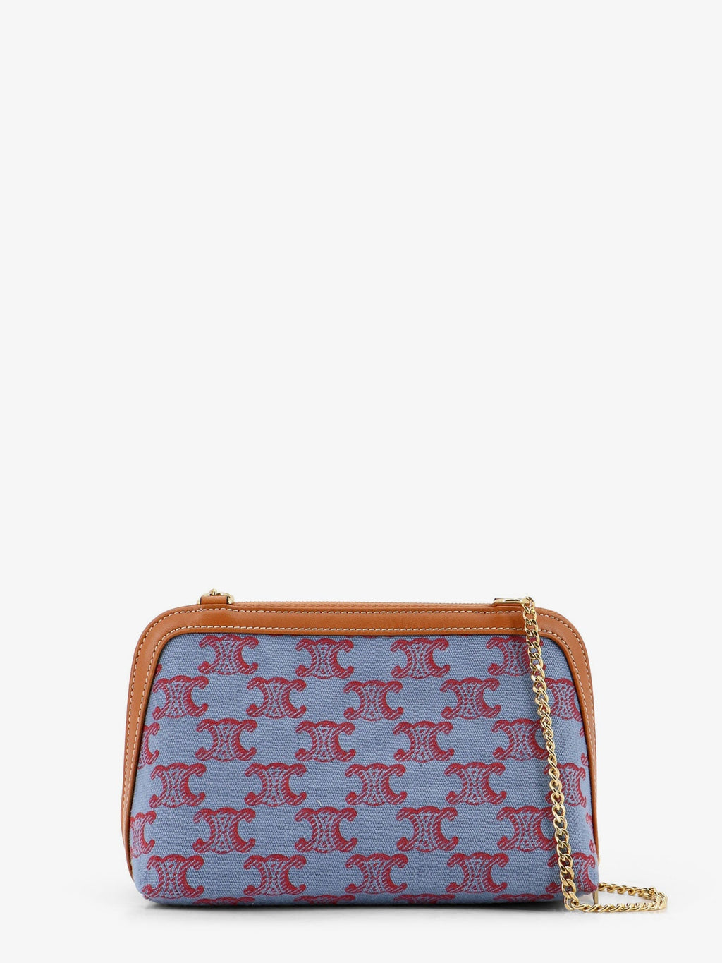 Celine Women Jacquard Fabric Crossbody Bag With All-Over Triomphe Logo
