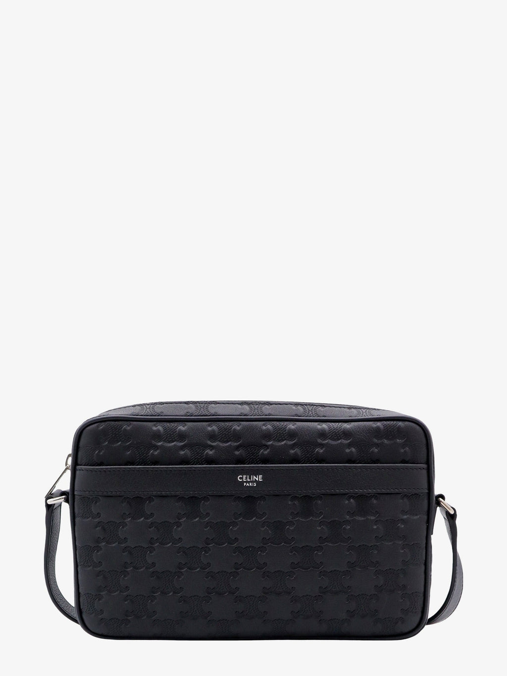 Celine Men Triomphe Logo Leather Messenger Crossbody Bag