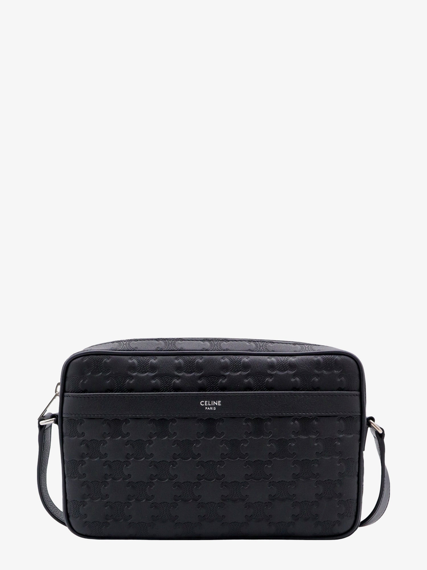Celine Men Triomphe Logo Leather Messenger Crossbody Bag
