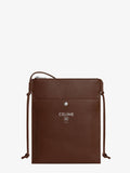 Celine Unisex Sharp Leather Crossbody Bag With Logo On The Front