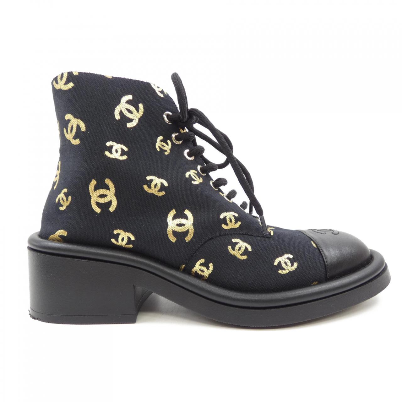 Chanel G39093Y56084 Print Fabric Lambskin Shearling Boots