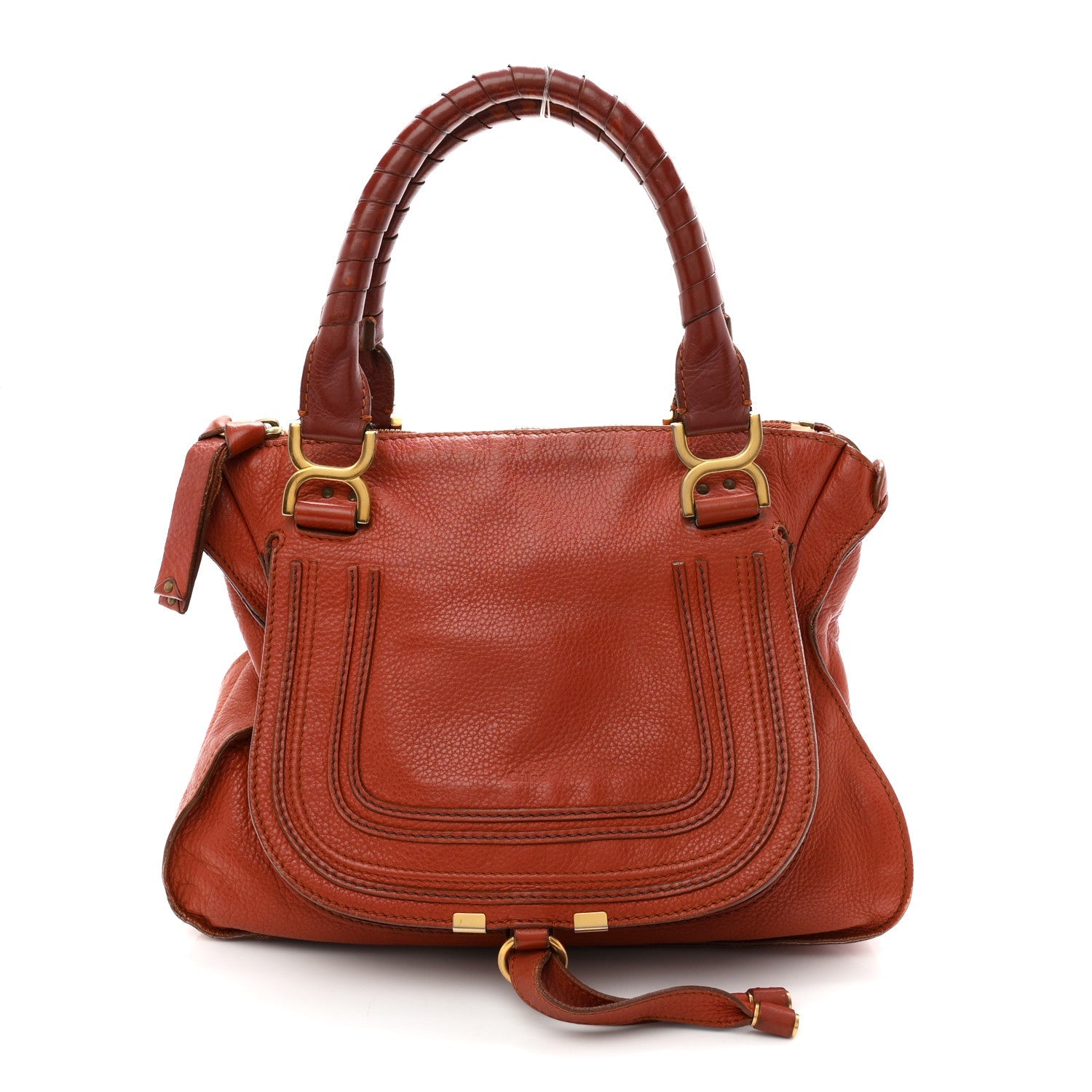 Calfskin Medium Marcie Satchel Brown Delight