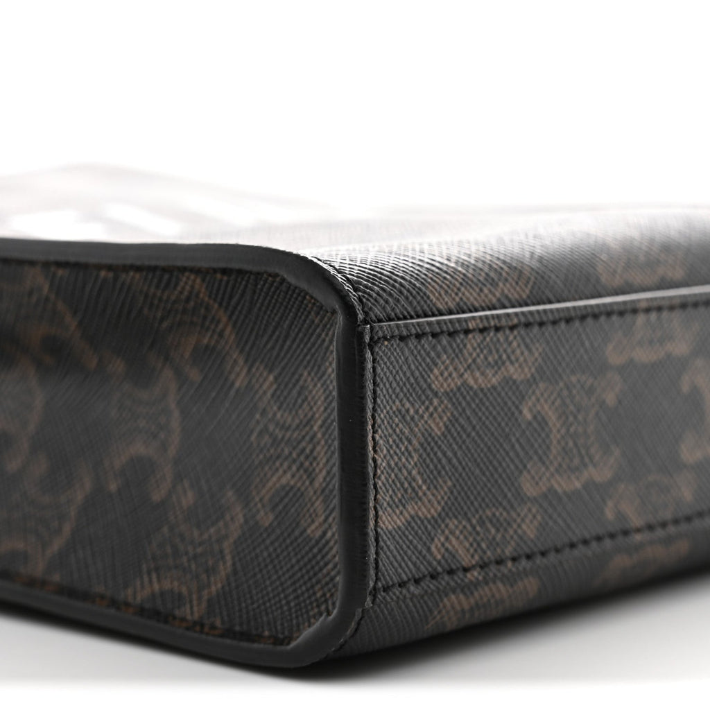 Triomphe Canvas Calfskin Mini Vertical Cabas Tan