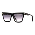 Tom Ford Sunglasses Geometric Full Rim, Dark Brown Frame and Mauve Lens FT111050Z