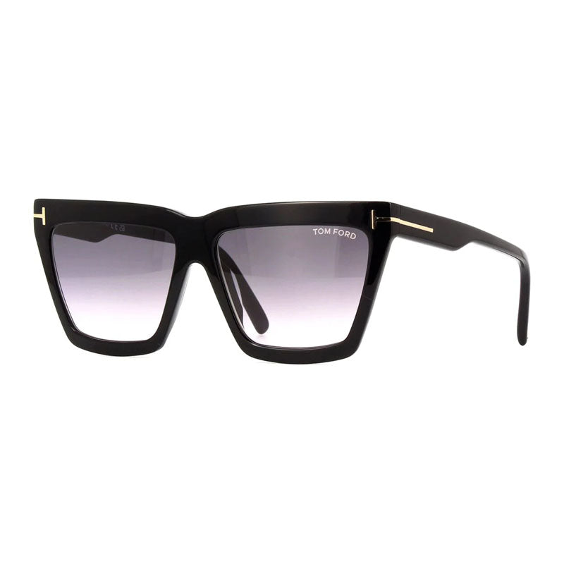 Tom Ford Sunglasses Geometric Full Rim, Dark Brown Frame and Mauve Lens FT111050Z