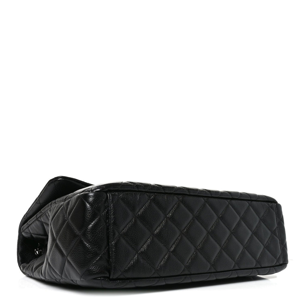 Caviar Quilted Small XXL Travel Flap Bag Black