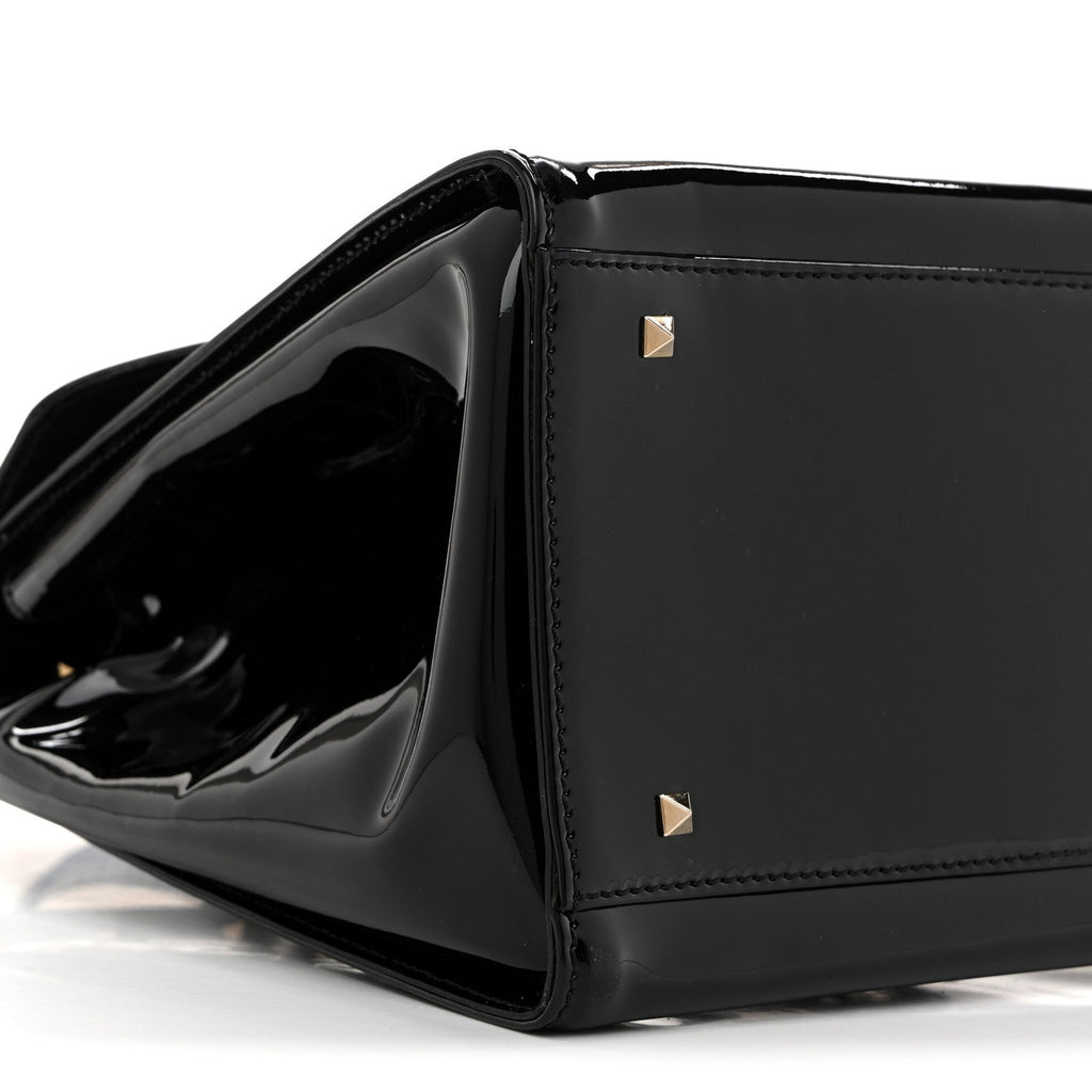 Patent Rockstud Tote Black