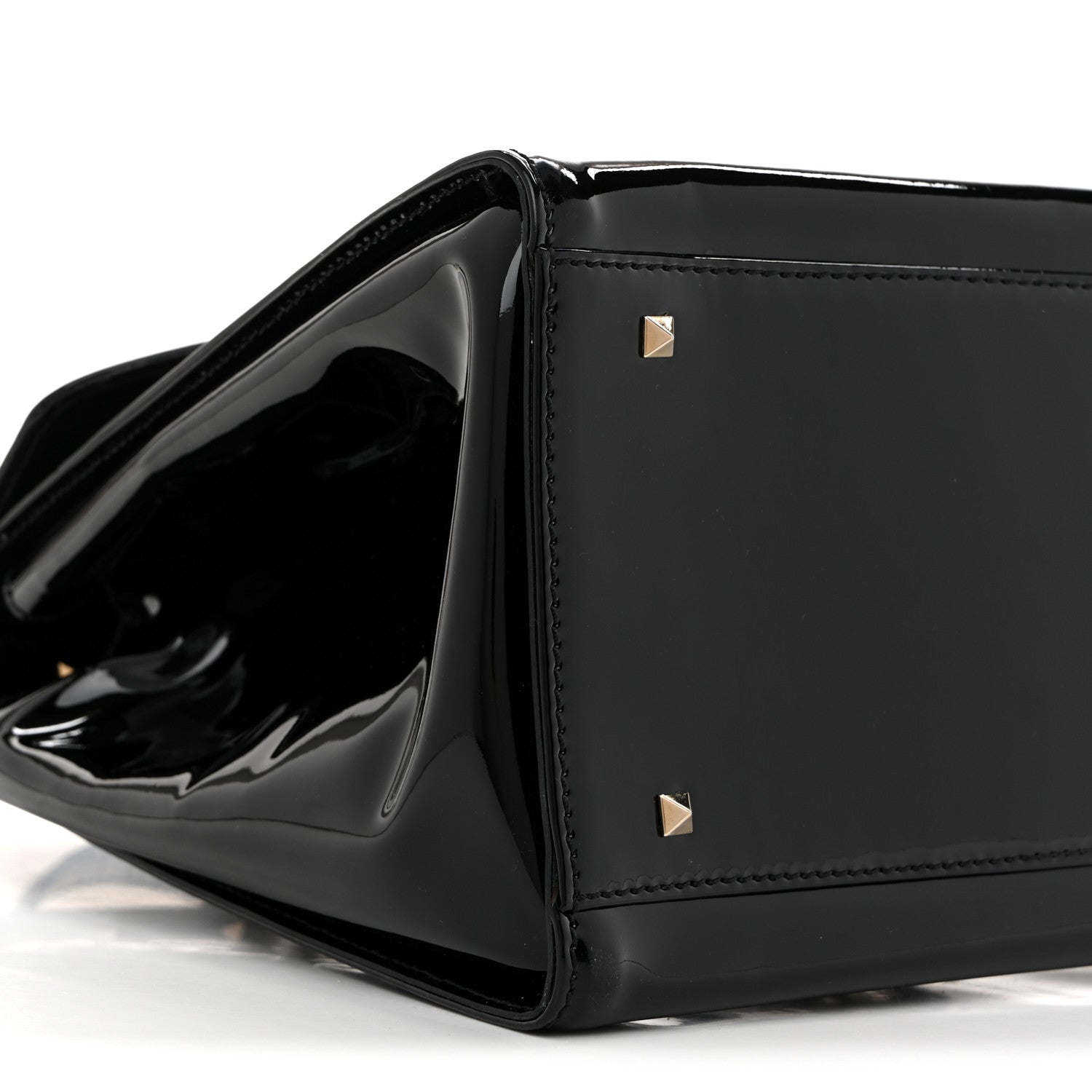 Patent Rockstud Tote Black