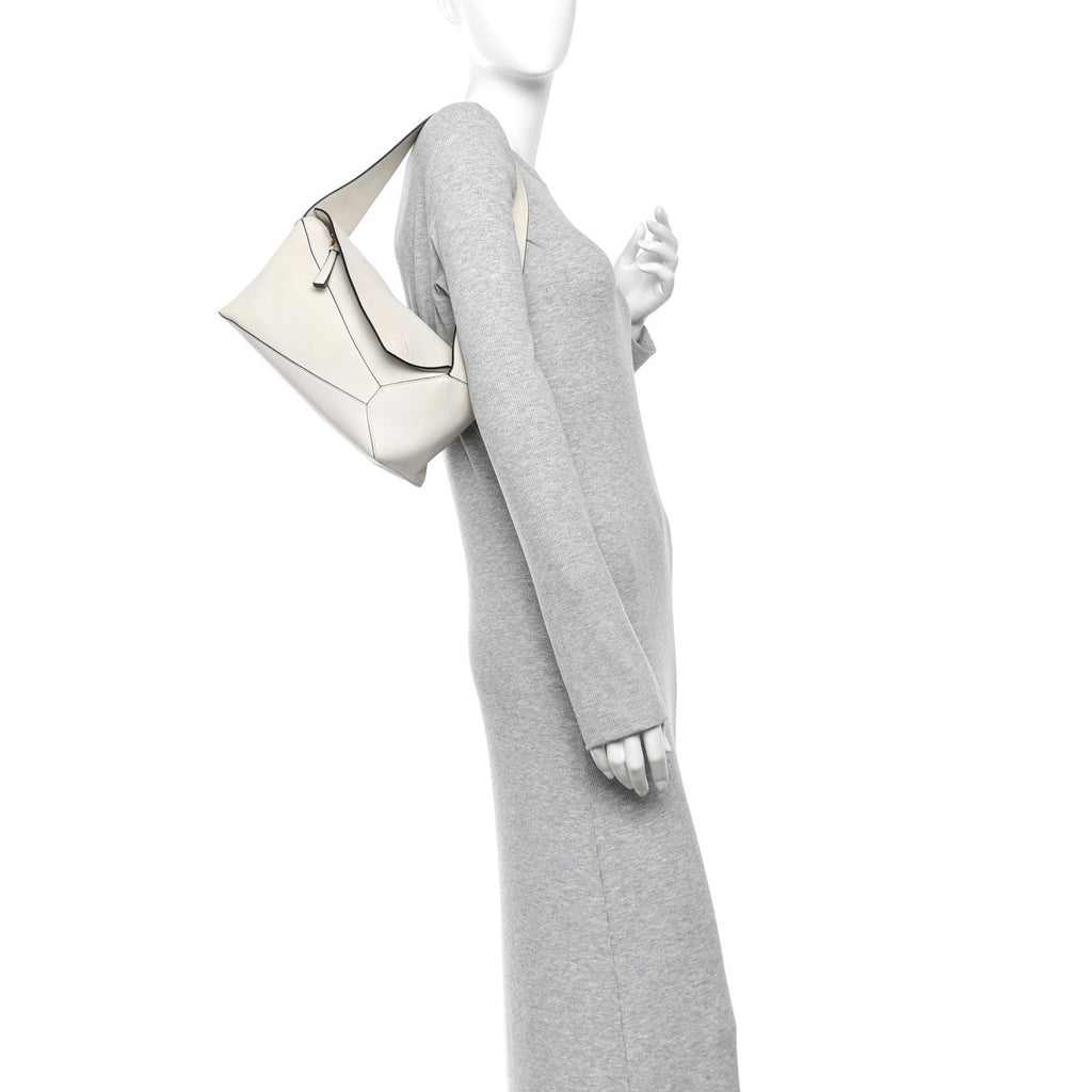Calfskin Puzzle Hobo White
