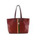 Grained Calfskin Canvas 1920 Oh! Tote Ruban GM Madder Bronze