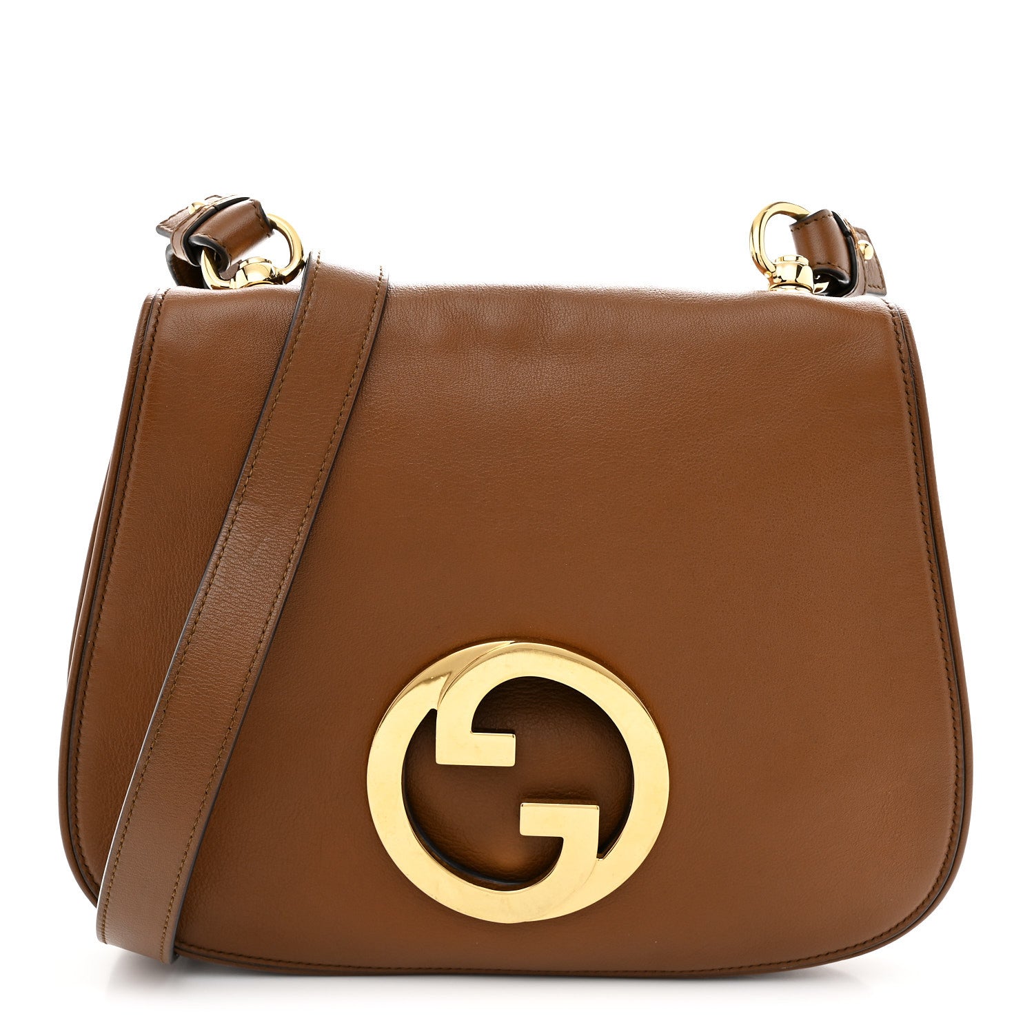 Roxy Calfskin Web Medium Blondie Shoulder Flap Bag Cuir