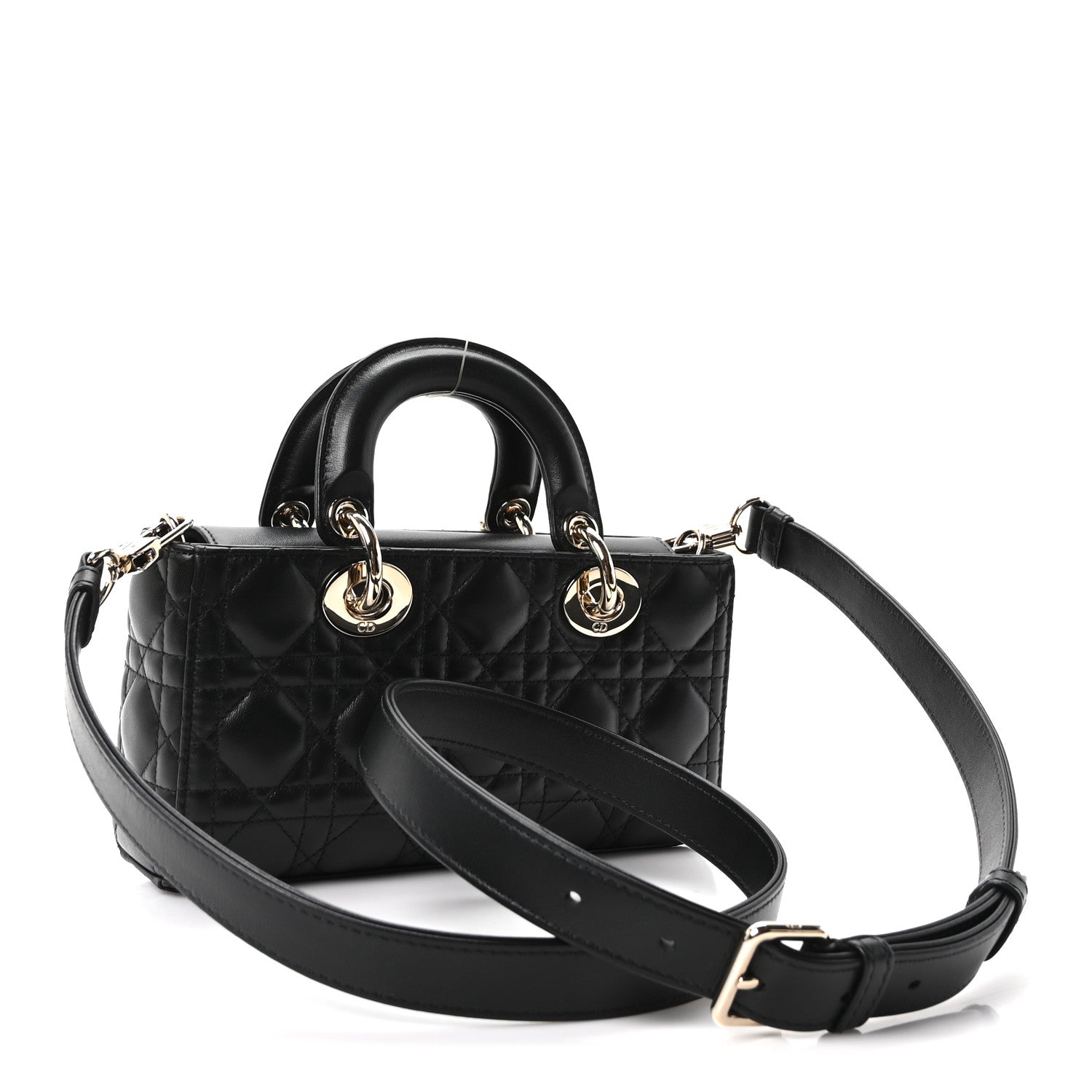 Lambskin Cannage Small Lady D-Joy Black