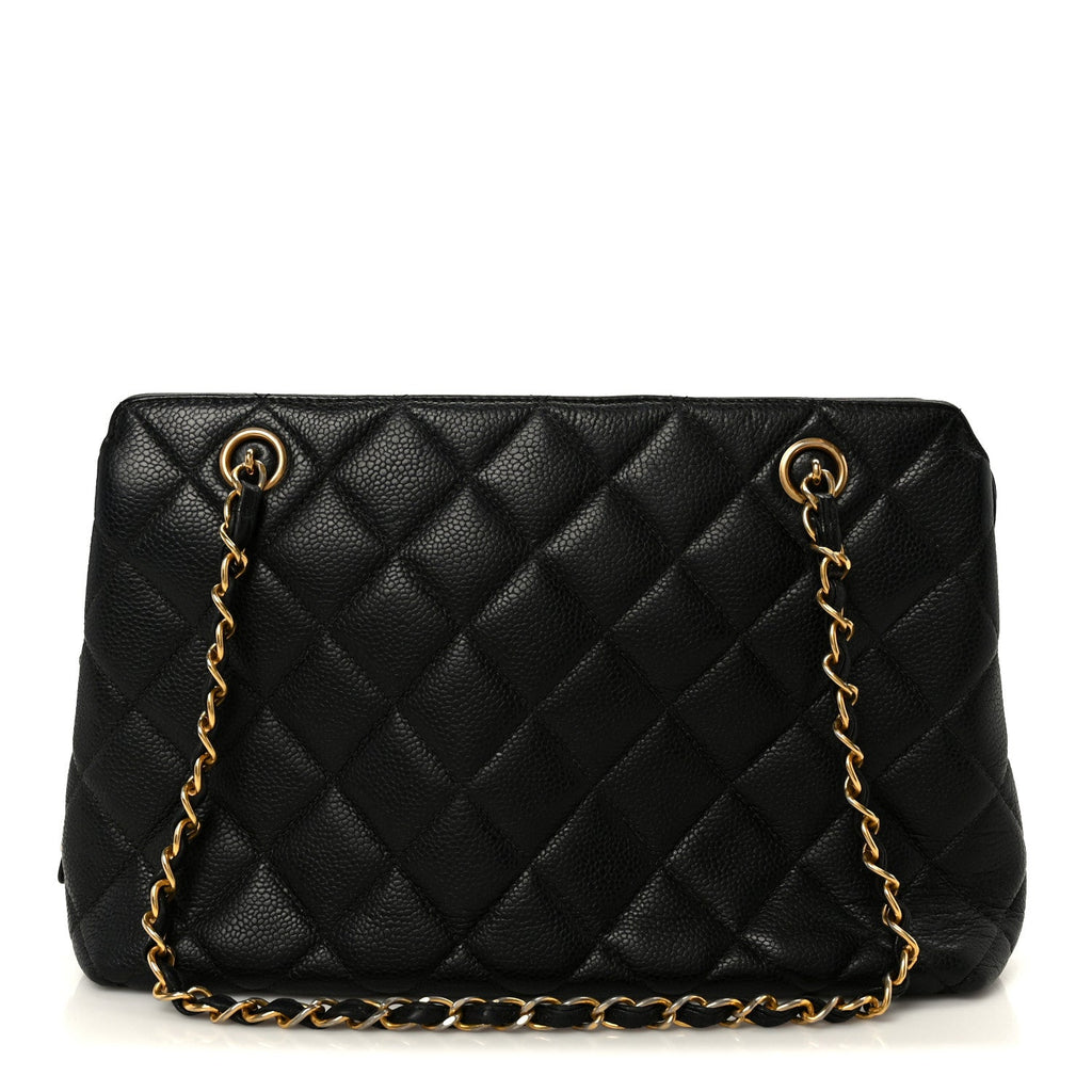 Caviar Quilted Shoulder Bag Black