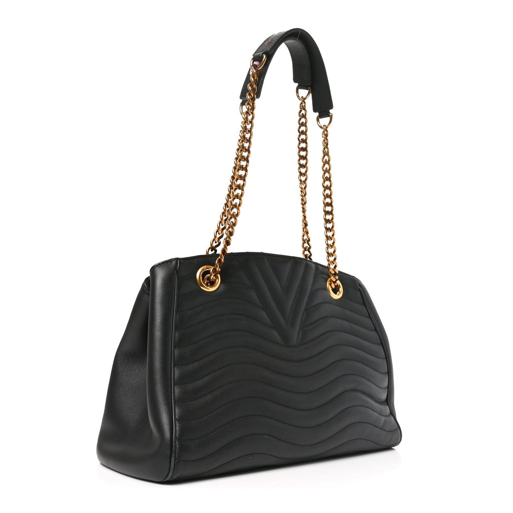 Calfskin New Wave Chain Tote Black