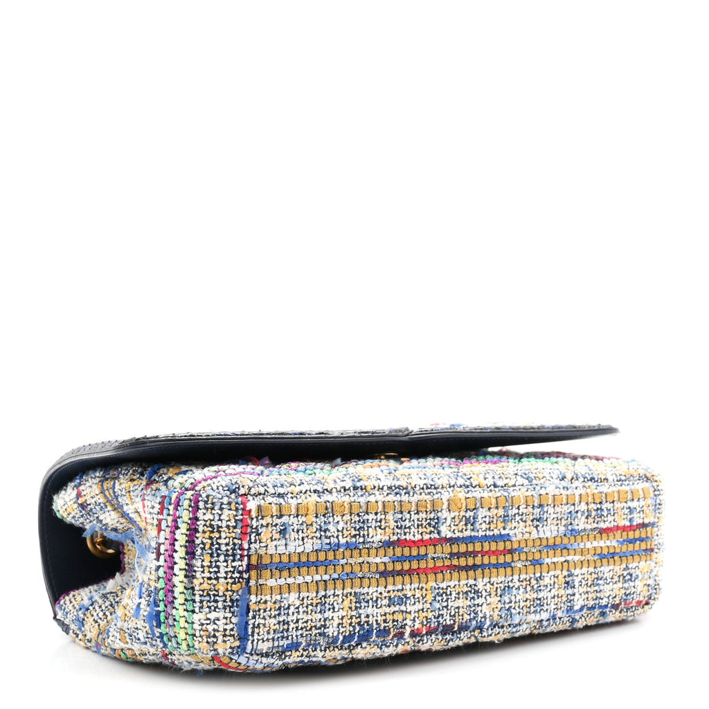Tweed Snakeskin Quilted Medium CC Filigree Flap Multicolor