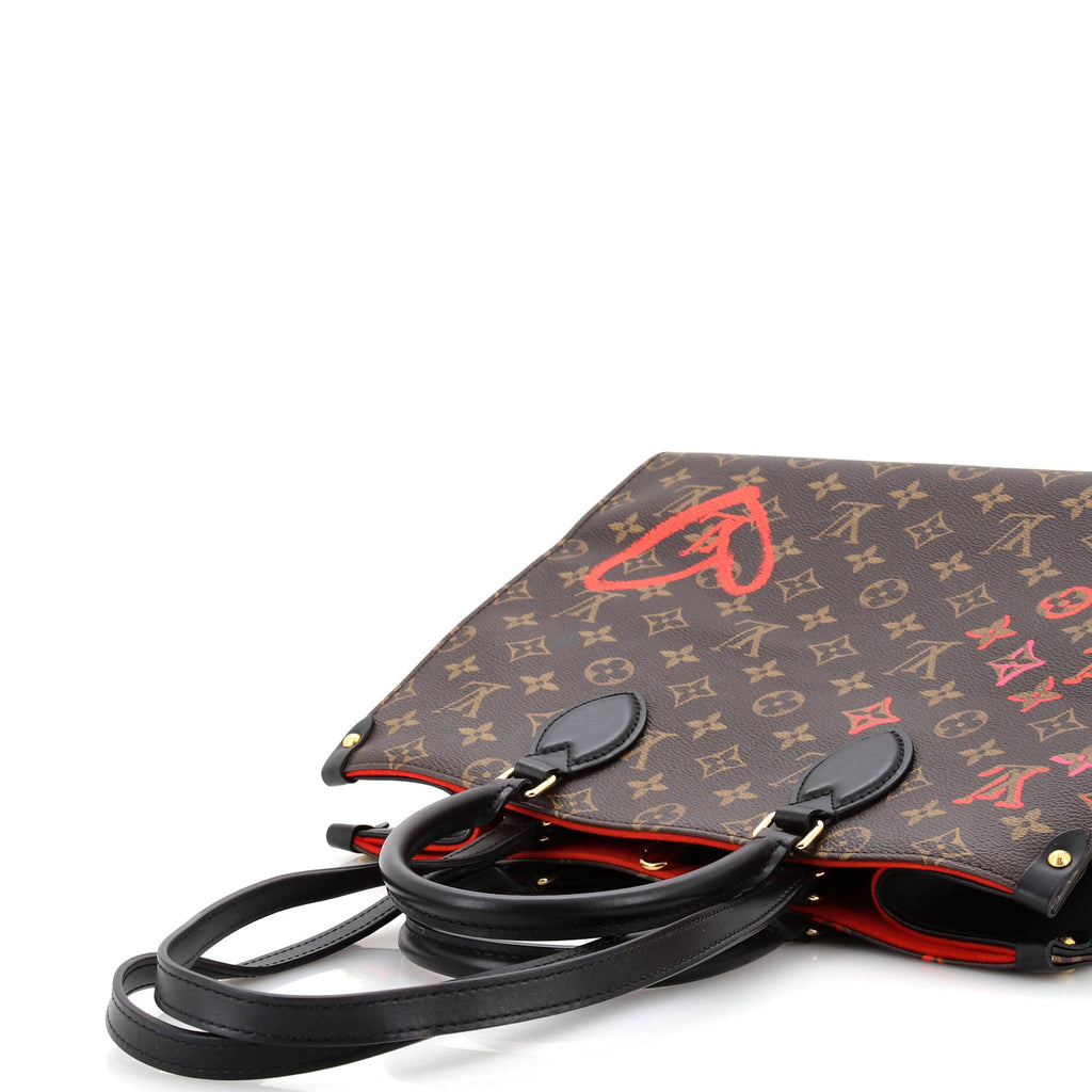 Louis Vuitton OnTheGo Tote Limited Edition Fall in Love Monogram Canvas MM