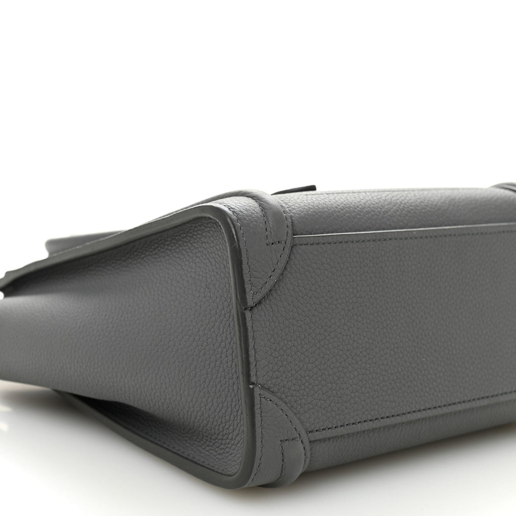 Baby Drummed Calfskin Nano Luggage Kohl