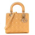 Patent Cannage Medium Lady Dior Beige