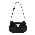 Shiny Calfskin Medium Tilly Triomphe Shoulder Bag Black