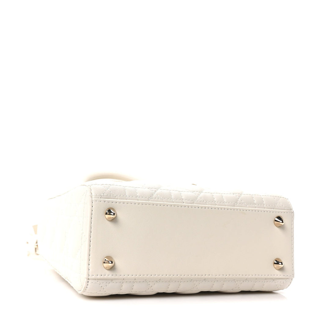 Lambskin Cannage Small My ABCDior Lady Dior White