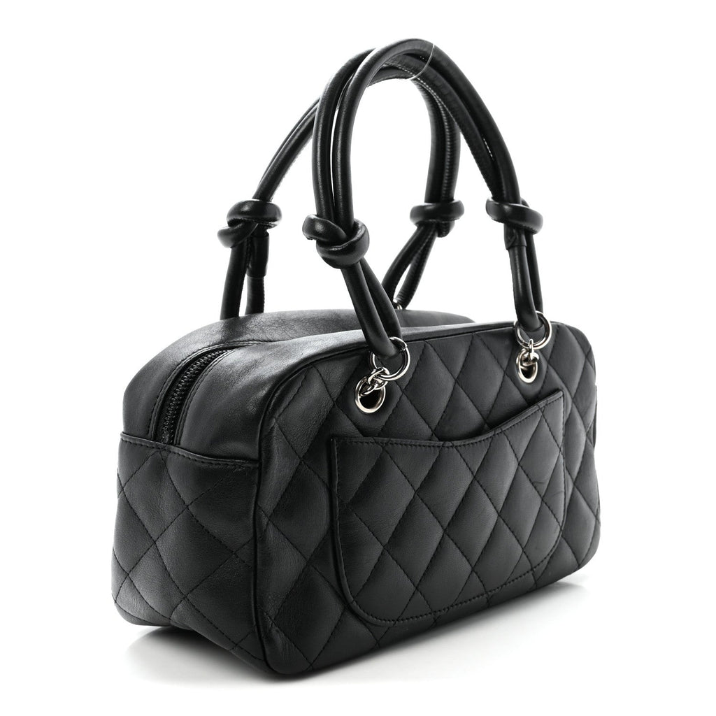 Calfskin Quilted Small Cambon Bowler Black