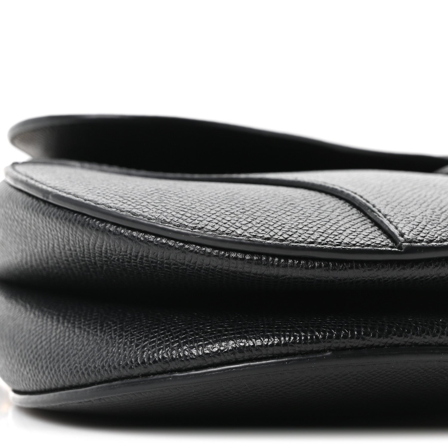 Grained Calfskin Saddle Bag Black