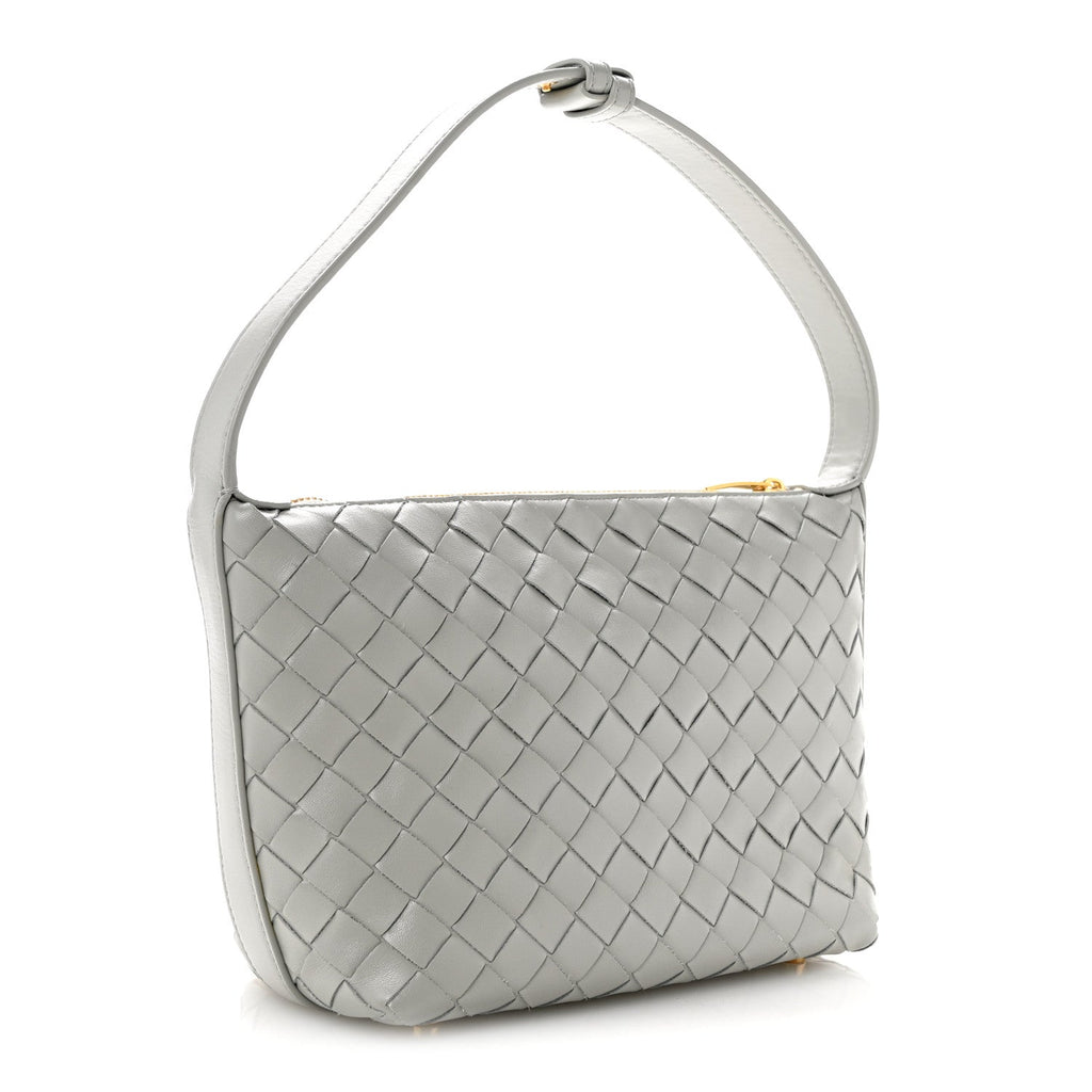 Calfskin Nappa Intrecciato Mini Wallace Agate Grey