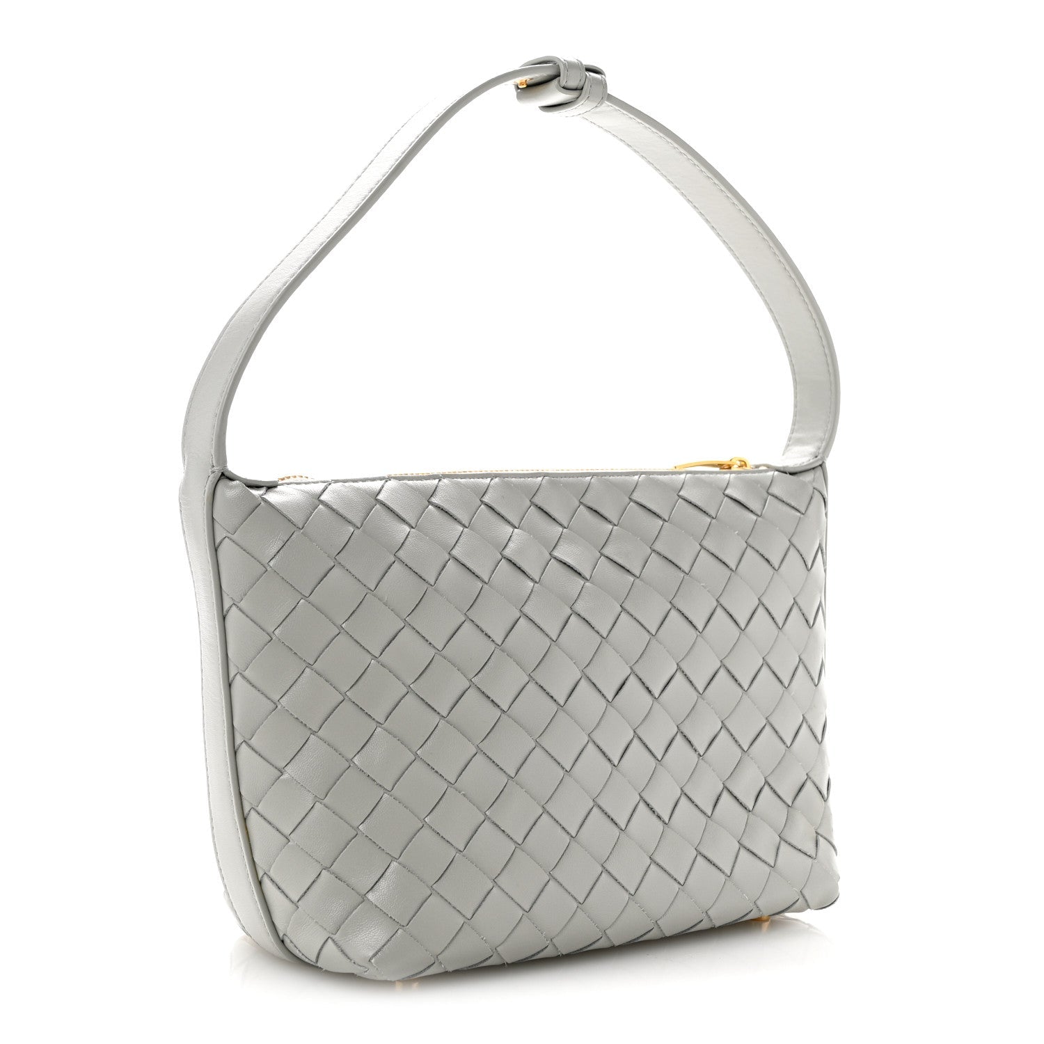Calfskin Nappa Intrecciato Mini Wallace Agate Grey