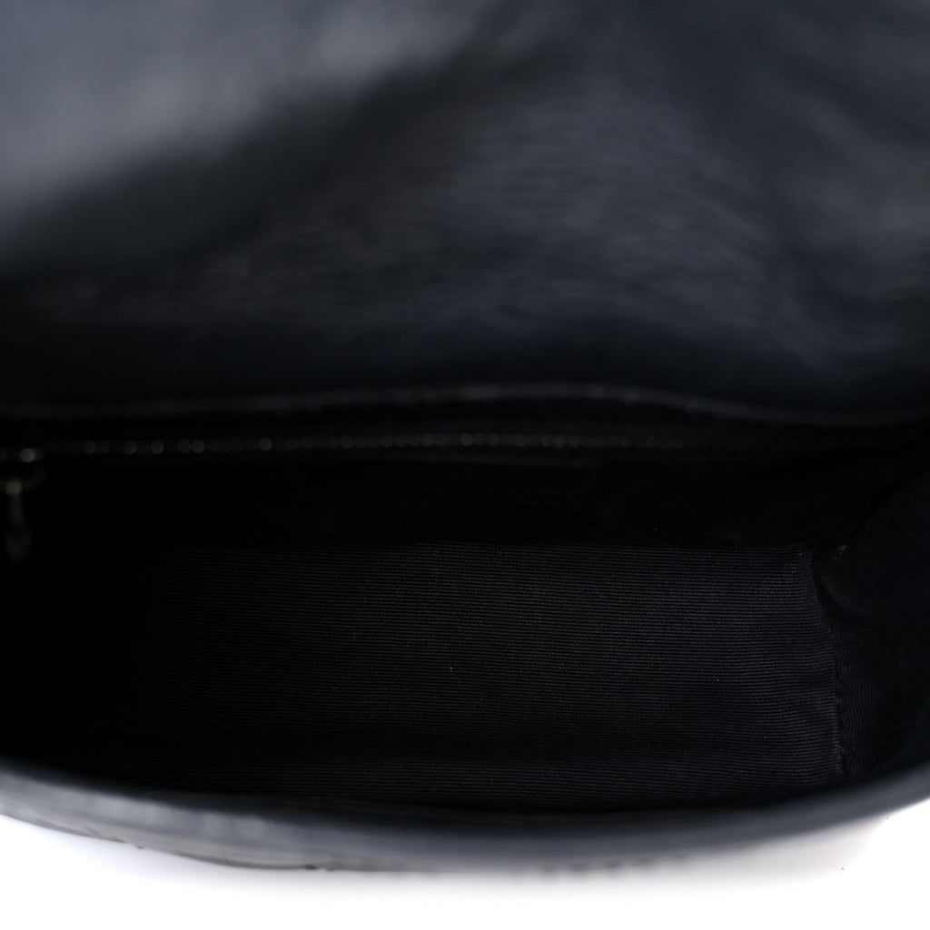 Crinkled Calfskin Matelasse Monogram Niki Chain Wallet Dark Smog