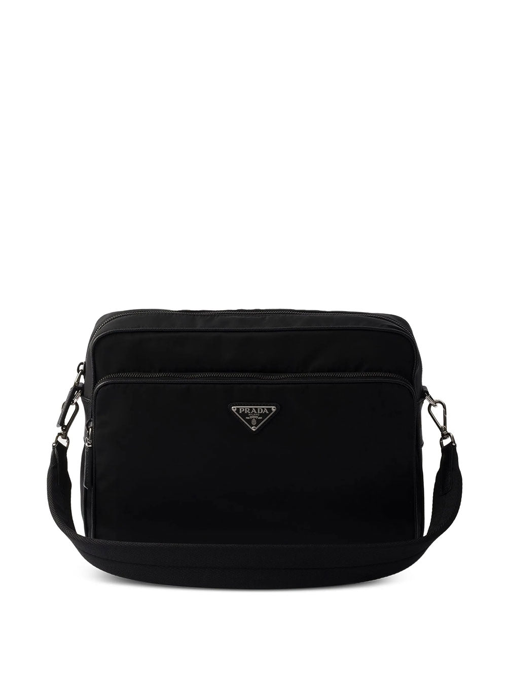 Prada Men Logo-Plaque Nylon Messenger Bag