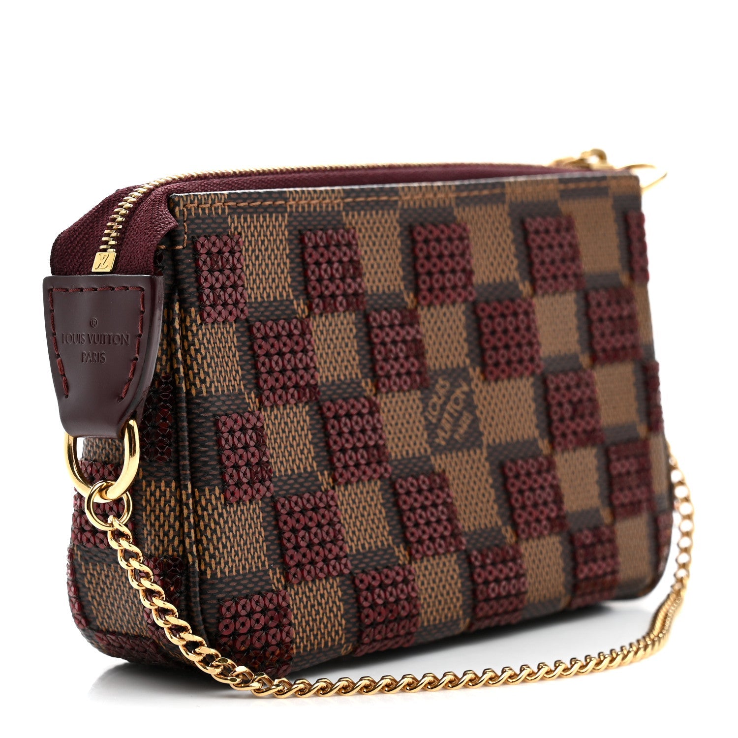 Damier Paillettes Mini Pochette Accessories Red