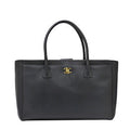 Black Calf Leather Cerf Tote in Goldtone Hardware (Rented Out)